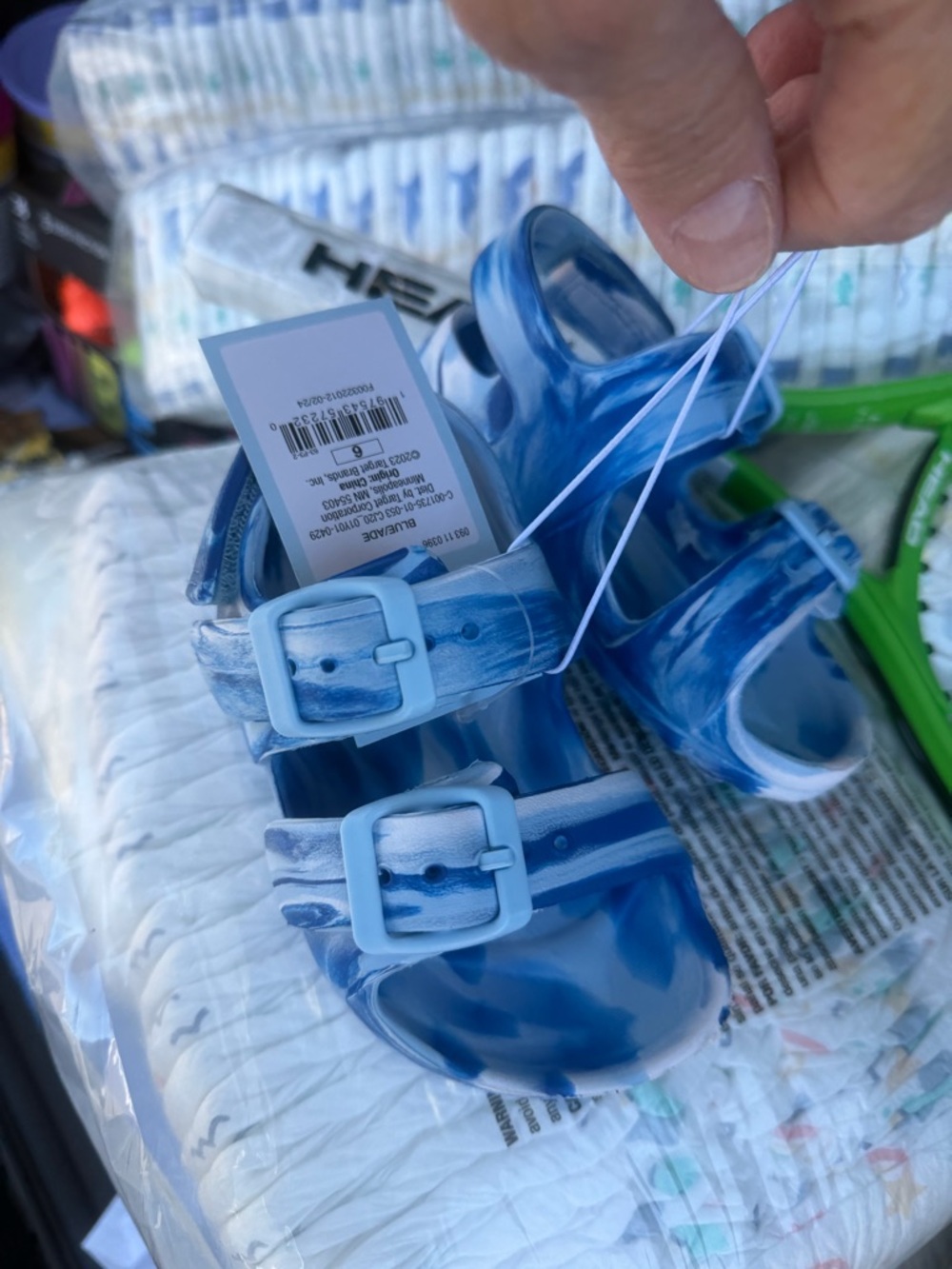 Kids Blue Jelly Sandals with Buckle Straps cat and Jack size 6nwt